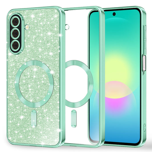 MagSafe tok Samsung Galaxy A27 5G-hez, Techsuit, Luxury Glitter, Világos zöld