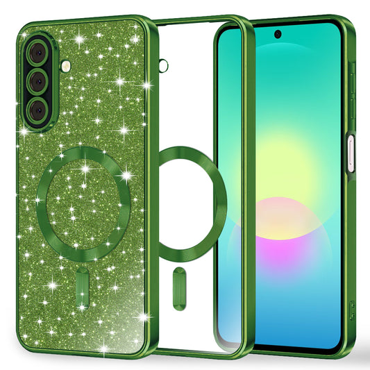MagSafe tok Samsung Galaxy A27 5G-hez, Techsuit, Luxury Glitter, Sötétzöld