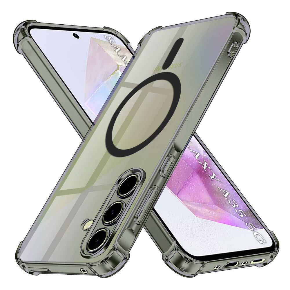 MagSafe tok Samsung Galaxy A35 5G A356-hoz, Techsuit, ütésálló átlátszó, füstszínű
