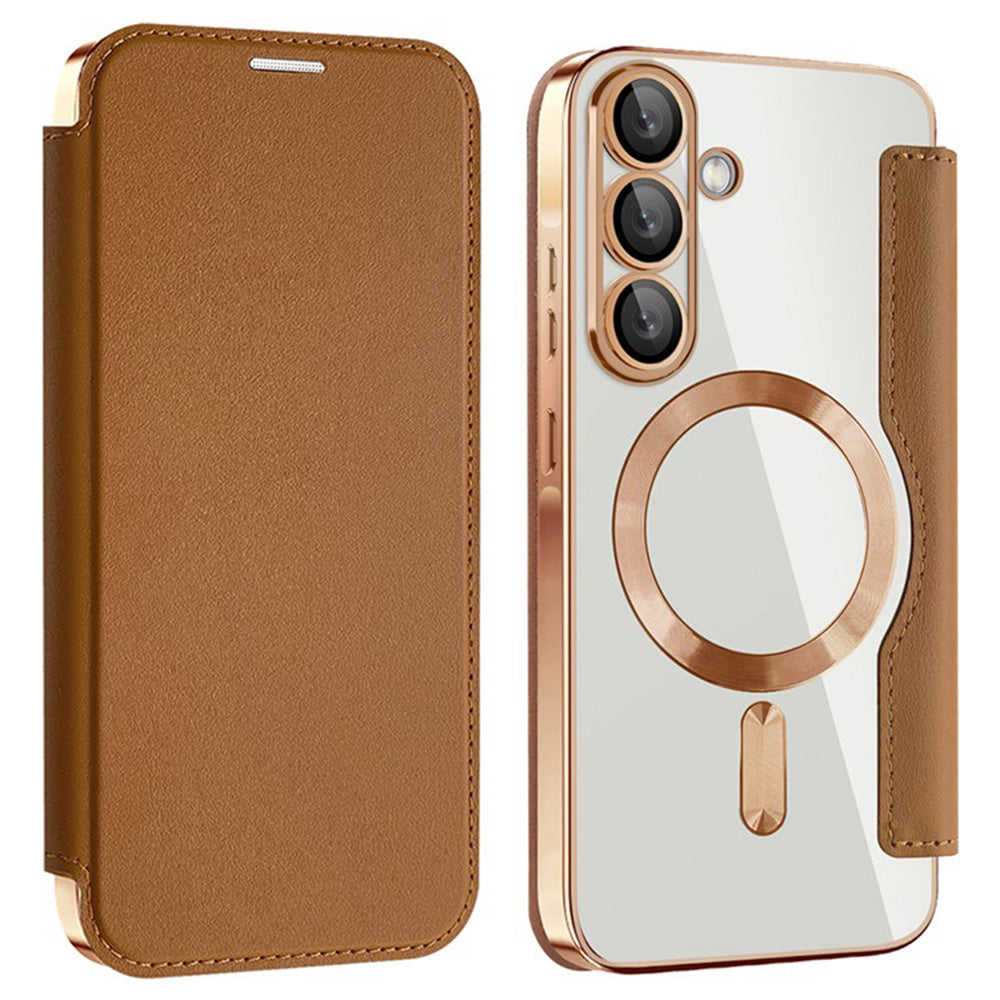 MagSafe tok Samsung Galaxy A36 A366-hez, Techsuit, SmartMag Book, Barna