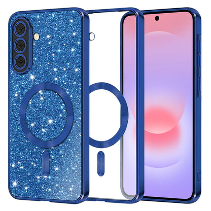MagSafe tok Samsung Galaxy A37 5G-hez, Techsuit, Luxury Glitter, Sötétkék