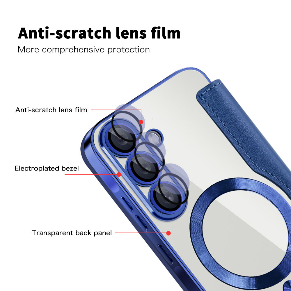 MagSafe Case for Samsung Galaxy A37 5G, Techsuit, SmartMag Book, Blue