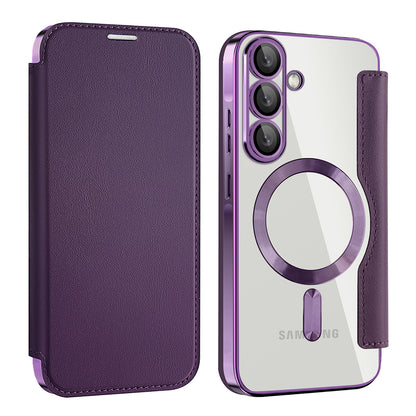 MagSafe Case for Samsung Galaxy A37 5G, Techsuit, SmartMag Book, Purple