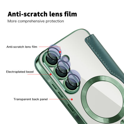 MagSafe tok Samsung Galaxy A37 5G-hez, Techsuit, SmartMag Book, Zöld