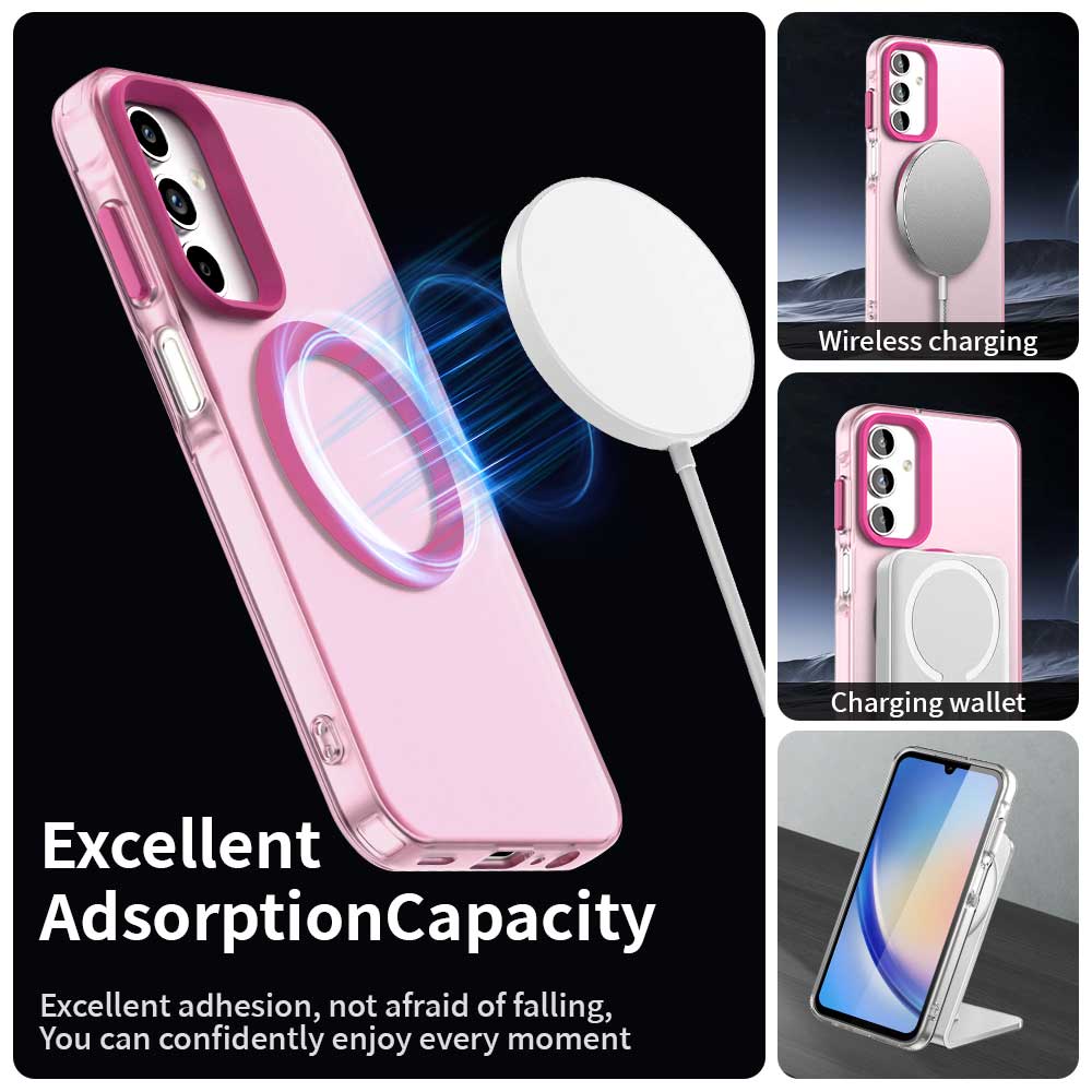 MagSafe tok Samsung Galaxy A55 5G A556-hoz, Techsuit, CandyCase, Rózsaszín