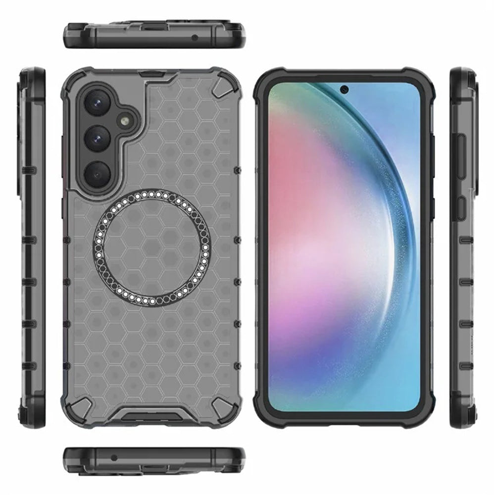 MagSafe tok Samsung Galaxy A55 5G A556-hoz, Techsuit, HoneyComb Shield, Fekete