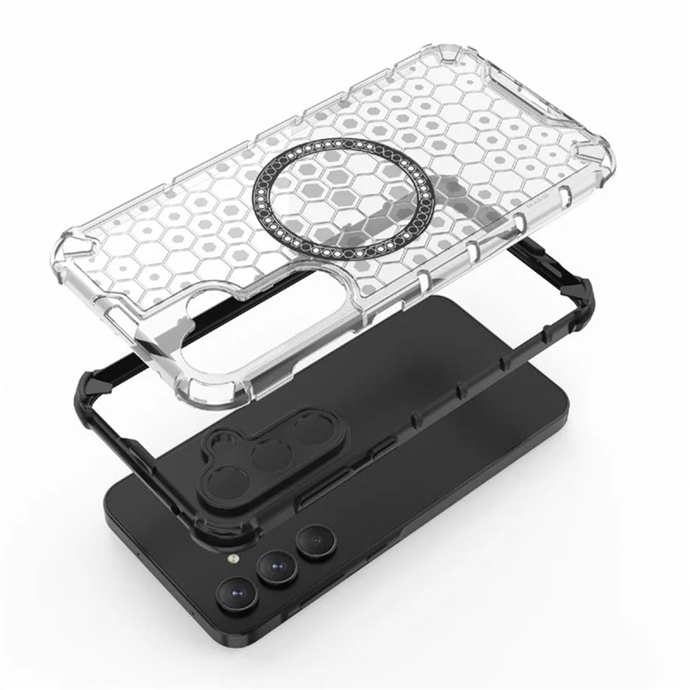 MagSafe tok Samsung Galaxy A55 5G A556-hoz, Techsuit, HoneyComb Shield, Fekete