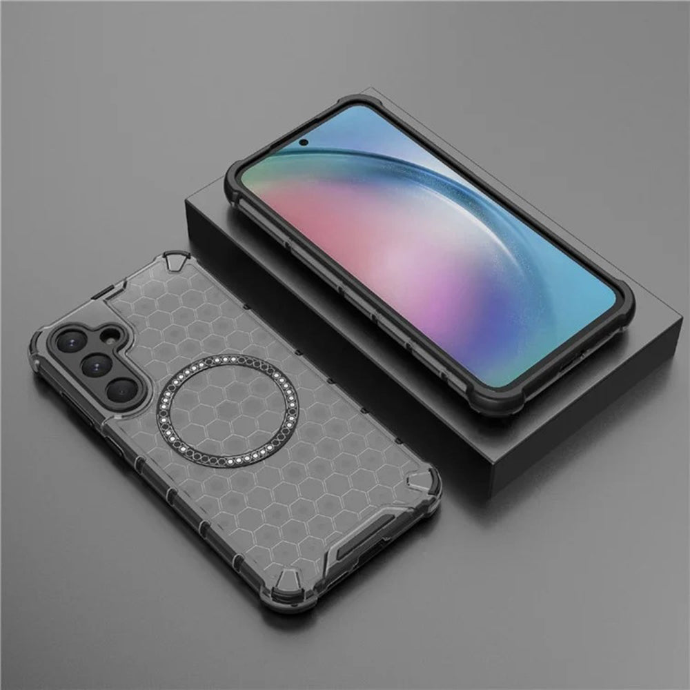 MagSafe tok Samsung Galaxy A55 5G A556-hoz, Techsuit, HoneyComb Shield, Fekete