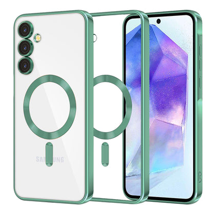 MagSafe tok Samsung Galaxy A55 5G A556-hoz, Techsuit, Luxury Crystal, Világos zöld