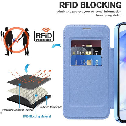 MagSafe Case for Samsung Galaxy A55 5G A556, Techsuit, SmartMag Book, Blue