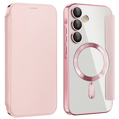 MagSafe tok Samsung Galaxy A55 5G A556-hoz, Techsuit, SmartMag Book, Rózsaszín