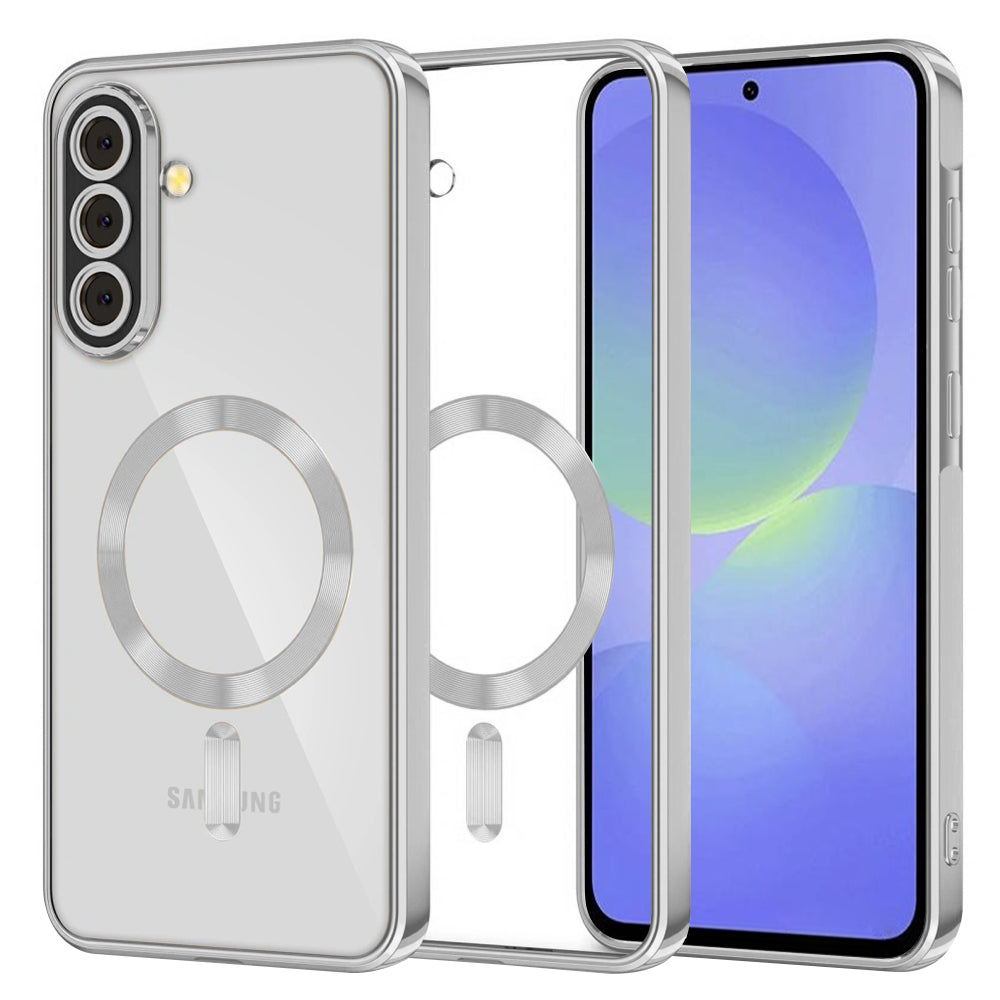MagSafe tok Samsung Galaxy A56 A566 / A36 A366 készülékhez, Techsuit, Luxury Crystal, Ezüst