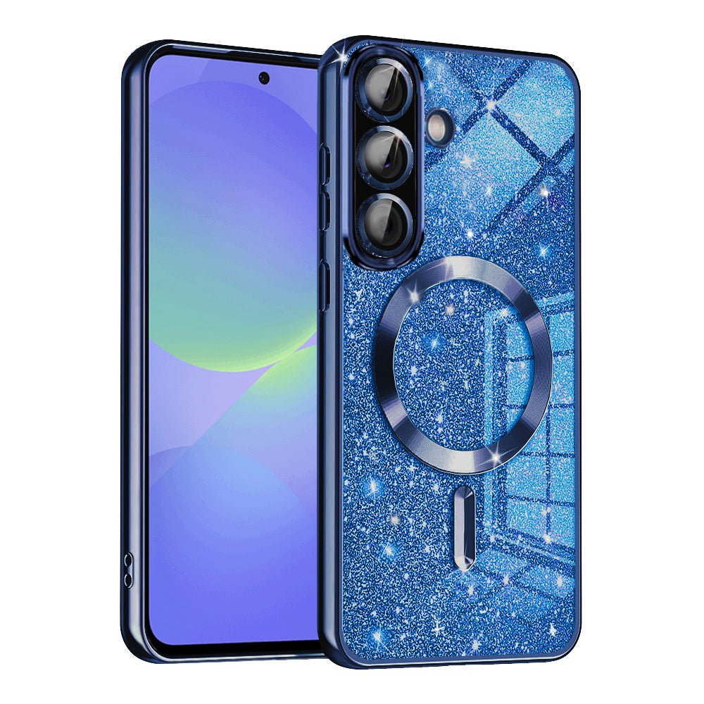 MagSafe tok Samsung Galaxy A56 A566 / A36 A366 készülékhez, Techsuit, Luxury Glitter, Sötétkék