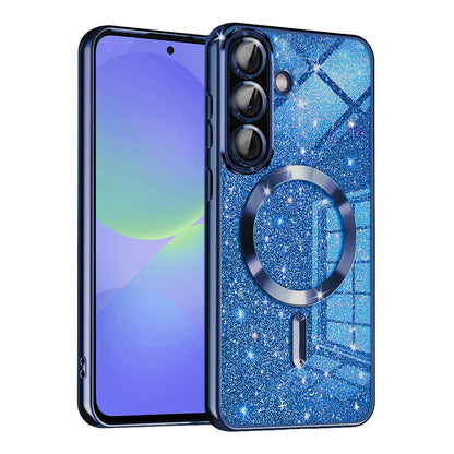 MagSafe tok Samsung Galaxy A56 A566 / A36 A366 készülékhez, Techsuit, Luxury Glitter, Sötétkék