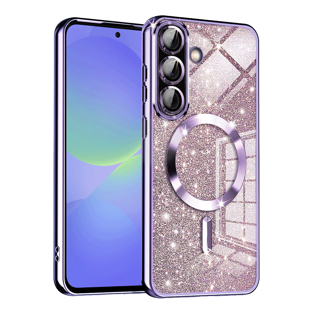 MagSafe tok Samsung Galaxy A56 A566 / A36 A366, Techsuit, Luxury Glitter, Világos lila