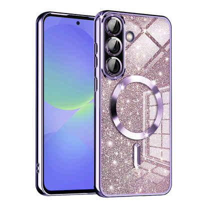 MagSafe tok Samsung Galaxy A56 A566 / A36 A366, Techsuit, Luxury Glitter, Világos lila