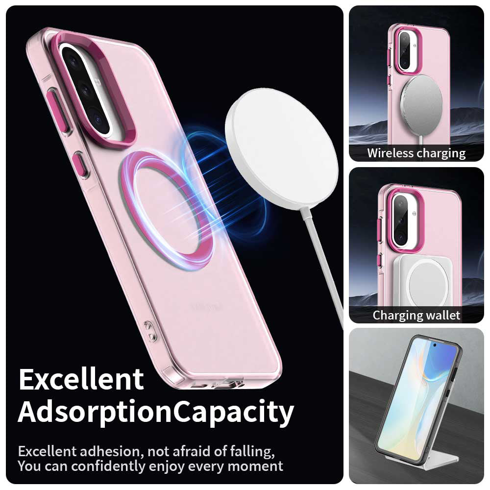 MagSafe tok Samsung Galaxy A56 A566-hoz, Techsuit, CandyCase, Rózsaszín
