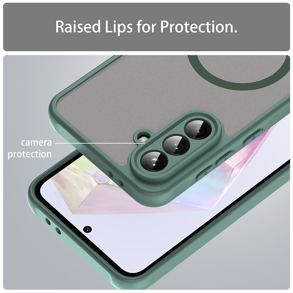 MagSafe tok Samsung Galaxy A56 A566-hoz, Techsuit, HaloFrost II, Zöld