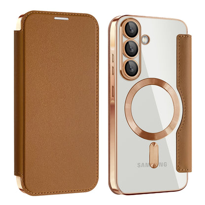 MagSafe tok Samsung Galaxy A56 A566-hoz, Techsuit, SmartMag Book, Barna