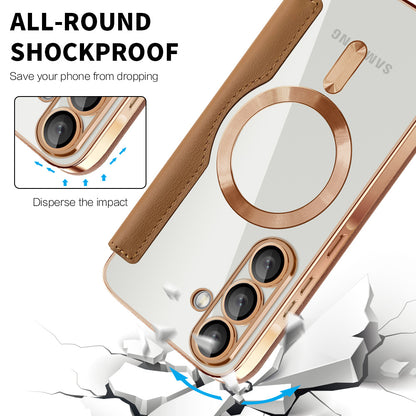 MagSafe tok Samsung Galaxy A56 A566-hoz, Techsuit, SmartMag Book, Barna