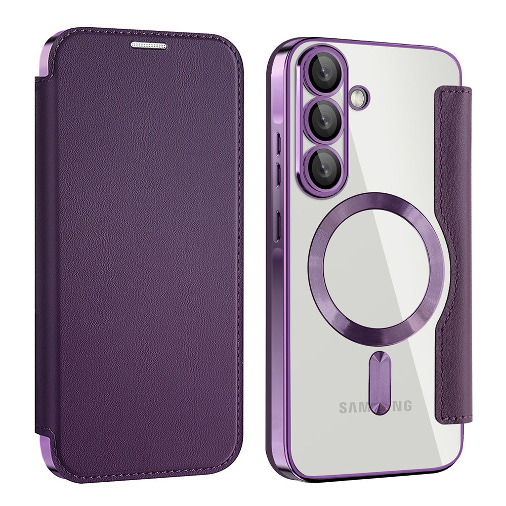 MagSafe tok Samsung Galaxy A56 A566-hoz, Techsuit, SmartMag Book, Lila