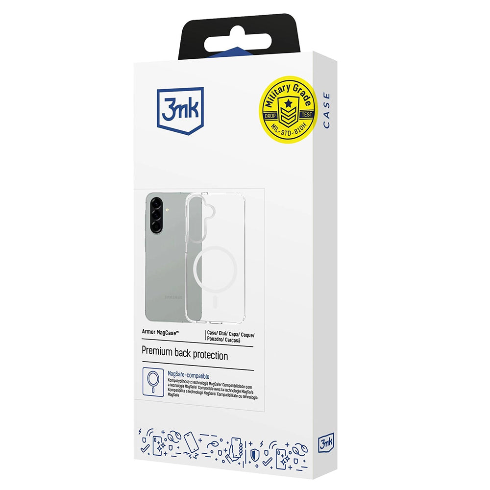 MagSafe tok Samsung Galaxy A57 5G-hez, 3MK, Armor MagCase, Átlátszó
