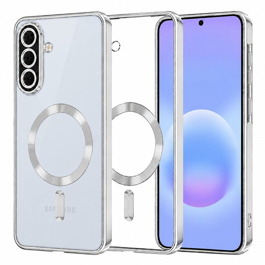 MagSafe tok Samsung Galaxy A57 5G-hez, Techsuit, Luxury Crystal, Ezüst