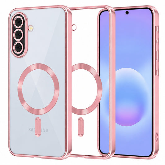 MagSafe tok Samsung Galaxy A57 5G-hez, Techsuit, Luxury Crystal, Rózsaszín