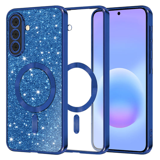 MagSafe tok Samsung Galaxy A57 5G-hez, Techsuit, Luxury Glitter, Sötétkék