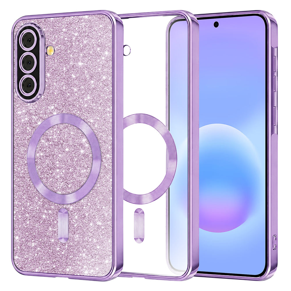 MagSafe tok Samsung Galaxy A57 5G-hez, Techsuit, Luxury Glitter, Világos lila