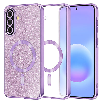 MagSafe tok Samsung Galaxy A57 5G-hez, Techsuit, Luxury Glitter, Világos lila