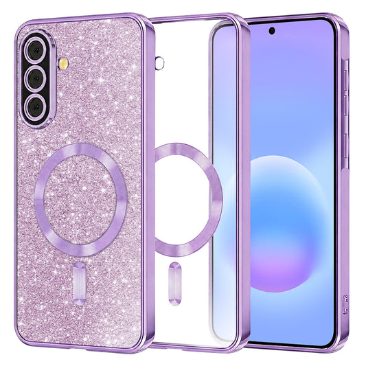 MagSafe tok Samsung Galaxy A57 5G-hez, Techsuit, Luxury Glitter, Világos lila