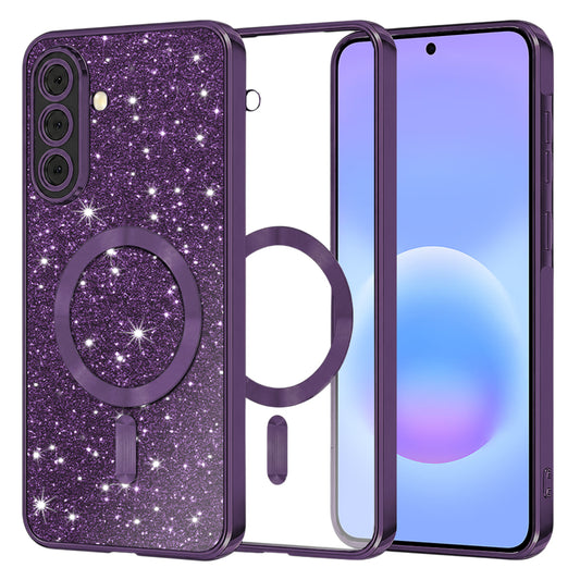 MagSafe tok Samsung Galaxy A57 5G-hez, Techsuit, Luxury Glitter, Sötét lila