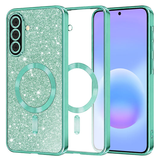 MagSafe tok Samsung Galaxy A57 5G-hez, Techsuit, Luxury Glitter, Világos zöld
