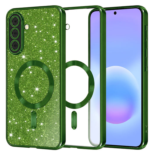 MagSafe tok Samsung Galaxy A57 5G-hez, Techsuit, Luxury Glitter, Sötétzöld