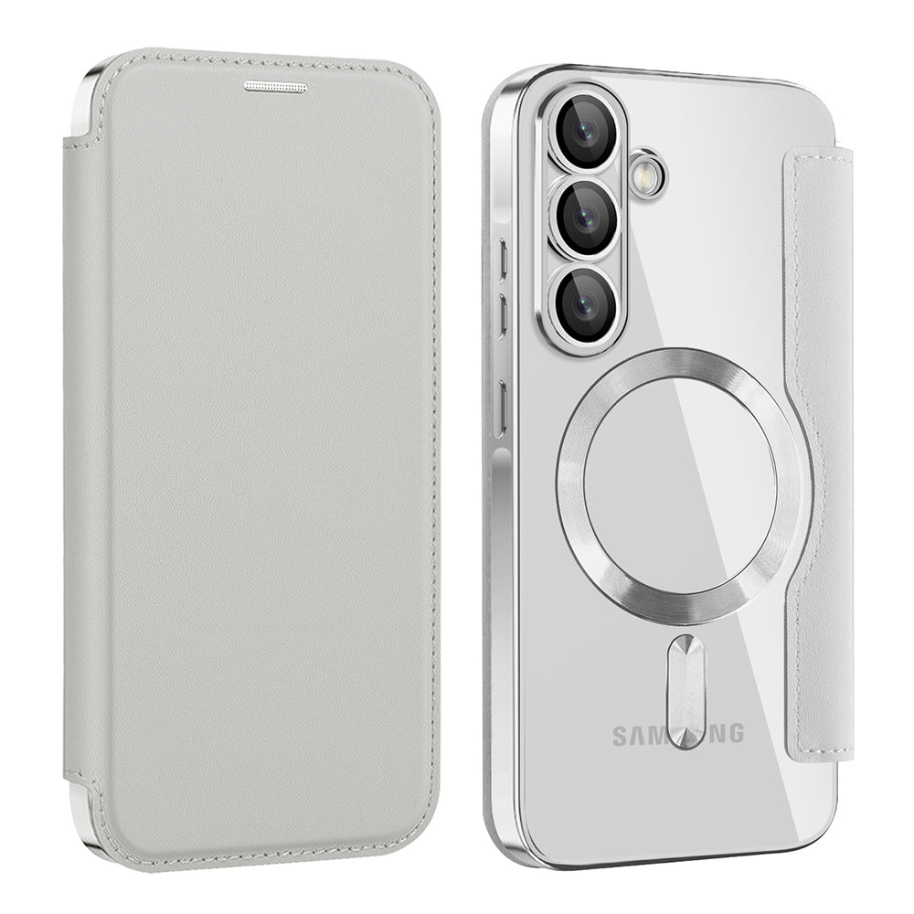 MagSafe tok Samsung Galaxy A57 5G-hez, Techsuit, SmartMag Book, Szürke