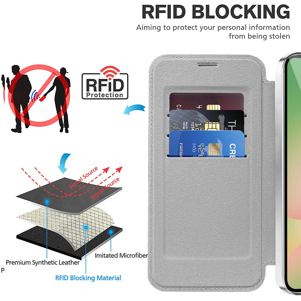 MagSafe tok Samsung Galaxy A57 5G-hez, Techsuit, SmartMag Book, Szürke