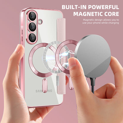 MagSafe tok Samsung Galaxy A57 5G-hez, Techsuit, SmartMag Book, Rózsaszín