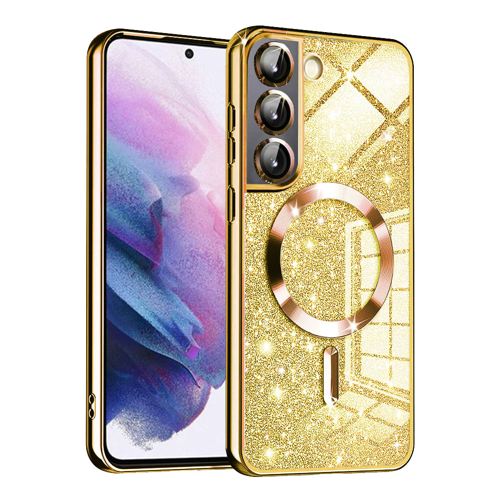 MagSafe tok Samsung Galaxy S21 5G G991-hez, Techsuit, Luxury Glitter, Arany
