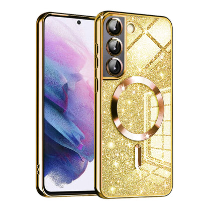 MagSafe tok Samsung Galaxy S21 5G G991-hez, Techsuit, Luxury Glitter, Arany