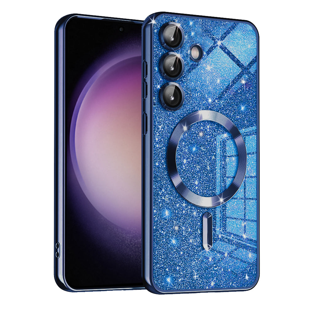 MagSafe tok Samsung Galaxy S23 FE S711-hez, Techsuit, Luxury Glitter, Sötétkék