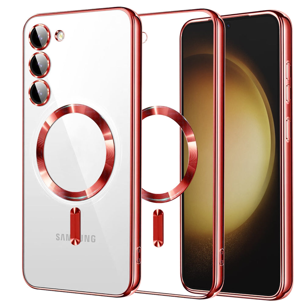 MagSafe tok Samsung Galaxy S23+ S916-hez, Techsuit, Luxury Crystal, Piros