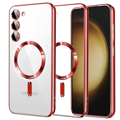 MagSafe tok Samsung Galaxy S23+ S916-hez, Techsuit, Luxury Crystal, Piros