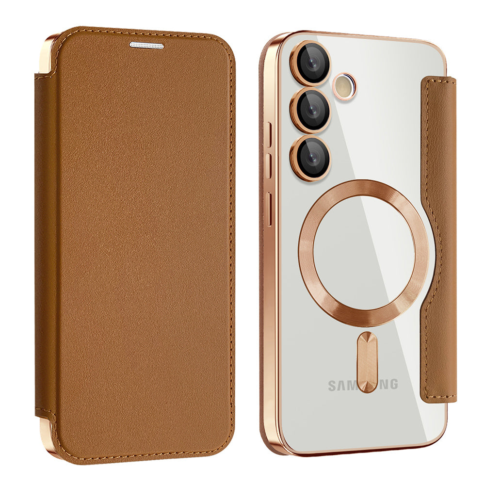 MagSafe tok Samsung Galaxy S23+ S916-hez, Techsuit, SmartMag Book, Barna