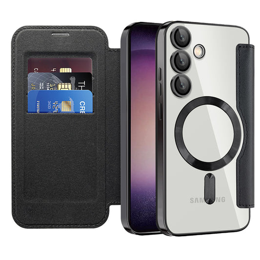 MagSafe tok Samsung Galaxy S23+ S916-hoz, Techsuit, SmartMag Book, Fekete
