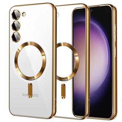 MagSafe Case for Samsung Galaxy S23 S911, Techsuit, Luxury Crystal, Gold