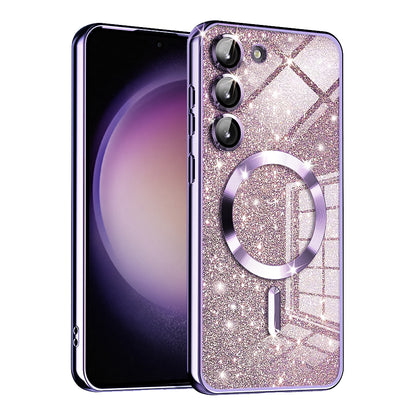 MagSafe tok Samsung Galaxy S23 S911-hez, Techsuit, Luxury Glitter, Világos lila