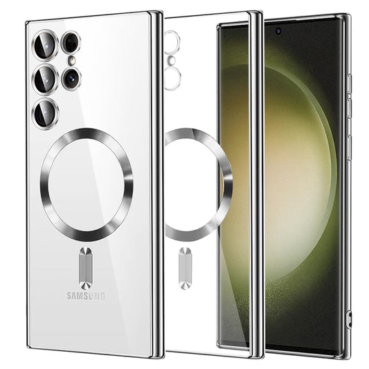 MagSafe tok Samsung Galaxy S23 Ultra S918-hoz, Techsuit, Luxury Crystal, Ezüst