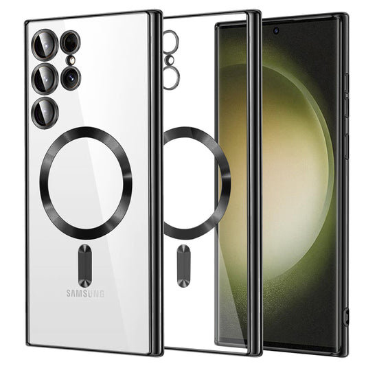 MagSafe tok Samsung Galaxy S23 Ultra S918-hoz, Techsuit, Luxury Crystal, Fekete