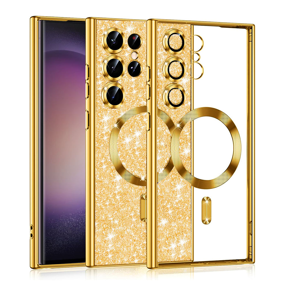 MagSafe tok Samsung Galaxy S23 Ultra S918-hoz, Techsuit, Luxury Glitter, Arany